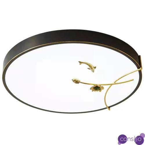 Круглый потолочный светильник Gold Fish Round Ceiling Lamp Black Черный