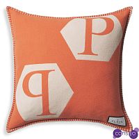 Подушка Philipp Plein Cushion Cashmere PP Logo 65 x 65 Orange