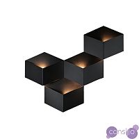 Настенный светильник копия Fold 4205 by Vibia (4 плафона, черный)