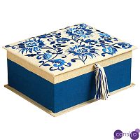 Шкатулка с вышивкой Blue Flowers Beads Embroidery Box
