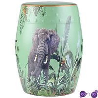 Керамический табурет Elephant Tropical Animal Ceramic Stool Green