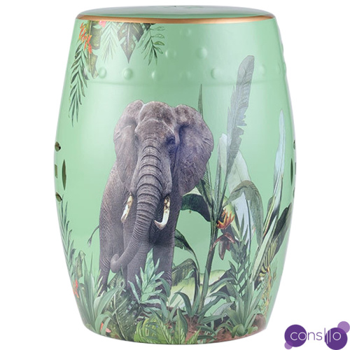 Керамический табурет Elephant Tropical Animal Ceramic Stool Green
