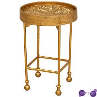 Приставной круглый столик Alain Gold Side Table