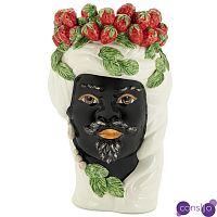 Ваза Vase Strawberries Head Man White