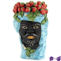 Ваза Vase Strawberries Head Man Azure