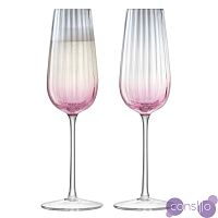 Набор из 2 бокалов-флейт для шампанского 250 мл розовый-серый Dusk