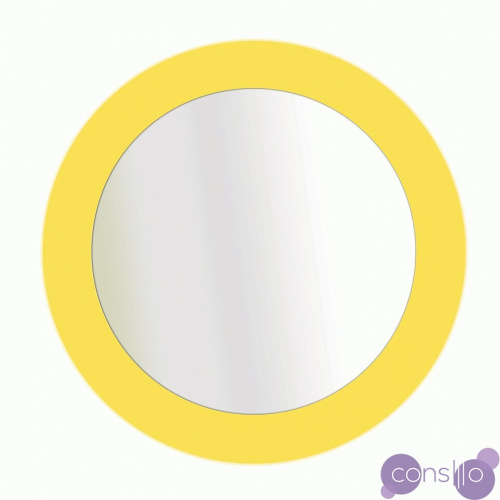 Зеркало круглое в желтой раме Sheer Sole