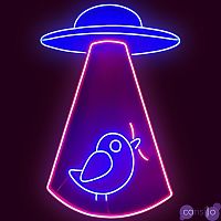 Неоновая настенная лампа UFO and Bird Neon Wall Lamp