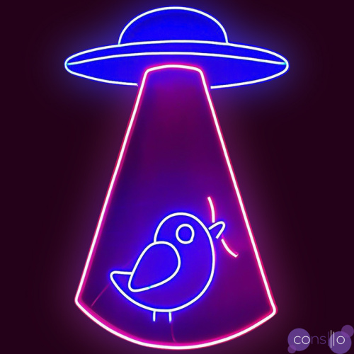 Неоновая настенная лампа UFO and Bird Neon Wall Lamp