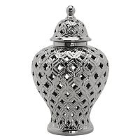 Ваза с крышкой Ceramic Silver Carving Vase