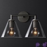 Бра RH Utilitaire Funnel Shade Double Sconce Black