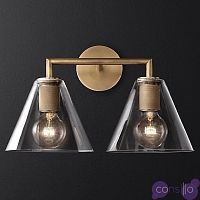 Бра RH Utilitaire Funnel Shade Double Sconce Brass