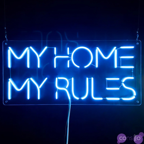 Неоновая настенная лампа My Home My Rules Neon Wall Lamp