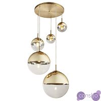 Светильник подвесной Mirror Ball Gold 5 плафонов designed by Tom Dixon in 2003