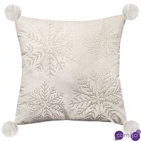 Декоративная подушка с помпонами Snowflakes
