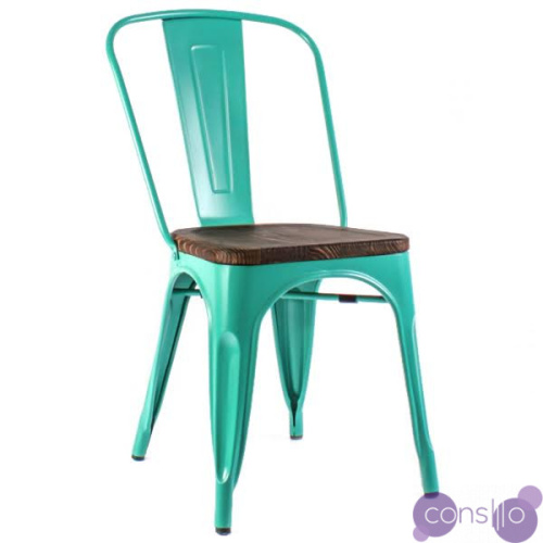 Кухонный стул Tolix Chair Wood Бирюзовый designed by Xavier Pauchard in 1934