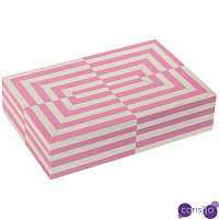 Шкатулка Pink White Stripes Bone Inlay Box