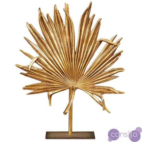 Золотой лист пальмы аксессуар на подставке