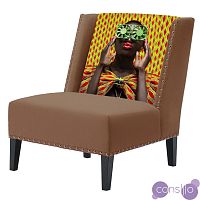 FUN Armchair Disco Beige Дизайнерское кресло с цветным принтом