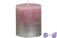 Свеча декоративная темно-розовая с серебром 103668630393