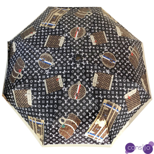 Зонт раскладной LOUIS VUITTON дизайн 015 Черный цвет