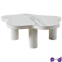 Кофейный стол со столешницей изогнутой формы Three White Pillars Coffee Table