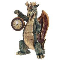 Часы в виде дракона Green Dragon Gold Mask with Clock