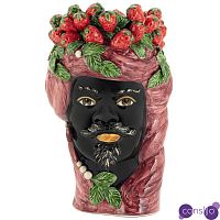 Ваза Vase Strawberries Head Man Bordeaux