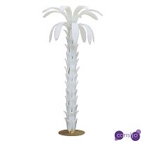 Дизайнерская Торшер Пальма из Белого Стекла Модерн ХХ века Murano Glass Palm-Shaped Floor Lamp