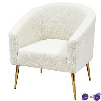 Кресло из белой ткани букле Boucle Luisa  Armchair