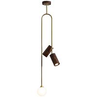Потолочный светильник Ando Wooden Metal Brass Light 3 плафона