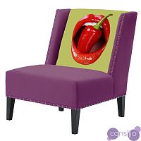 FUN Armchair "Chili Pepper" Purple Дизайнерское кресло с цветным принтом