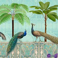Обои ручная роспись Chinoiserie Palace Of Birds Tropical