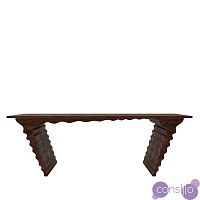 Обеденный стол деревянный прямоугольный с рельефными ножками 210 см орех Wave от Odingeniy