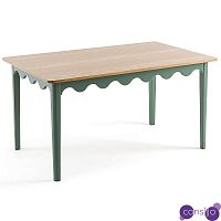 Деревянный обеденный стол Wavy Wooden Dining Table Green