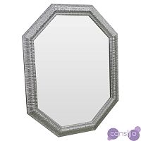 Зеркало серебряное восьмиугольное вытянутое с декором Silver Luxury