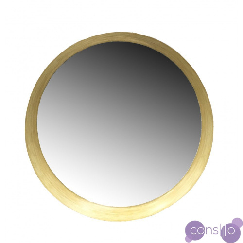 Зеркало деревянное круглое в асимметричной раме Net
