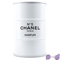 Бочка Chanel white & black M Белая Крышка