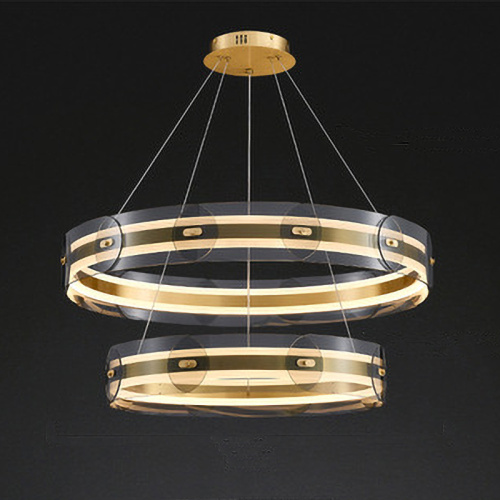 Люстра Gold 2 ring horizontal chandelier