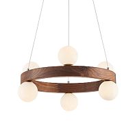 Люстра из дерева с белыми плафонами GRAND Wooden Chandelier