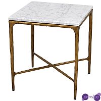 Приставной стол с мраморной столешницей квадратный Randy Marble Coffee Table