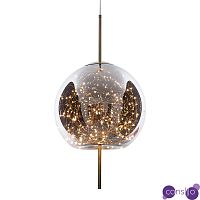 Подвесной светильник с гирляндой внутри круглого стеклянного плафона Garland Glass Hanging Lamp