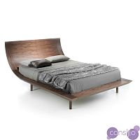 Кровать двуспальная деревянная 160х200 см с закругленным изголовьем орех от Angel Cerda
