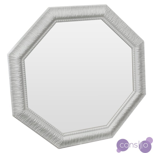 Зеркало белое восьмиугольное с резьбой Belladonna