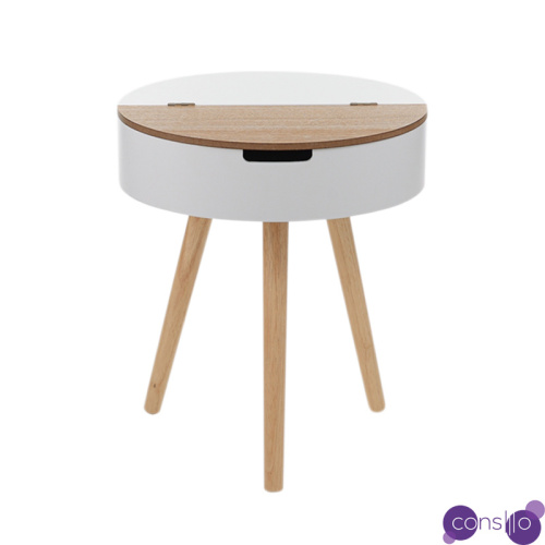 Тумбочка Stockholm White & Beige Bamboo