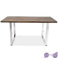 Обеденный стол деревянный с ножками хром 150 см Дживан Sigar silver