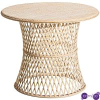 Круглый приставной стол из бамбука Woven Bamboo Side Table