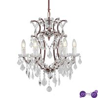 Люстра 19th c. Rococo IRON & CLEAR CRYSTAL Brown Chandelier 6