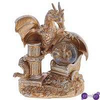 Декоративная статуэтка Дракон и стеклянный шар Dragon and Glass Ball Copper