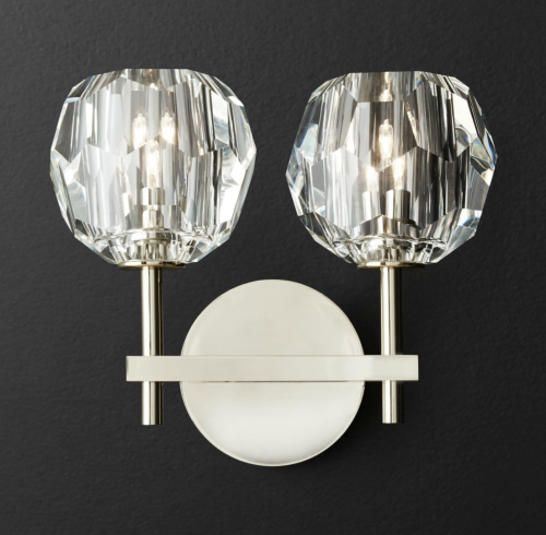 Бра Бра RH Boule de Cristal Double Sconce Brass